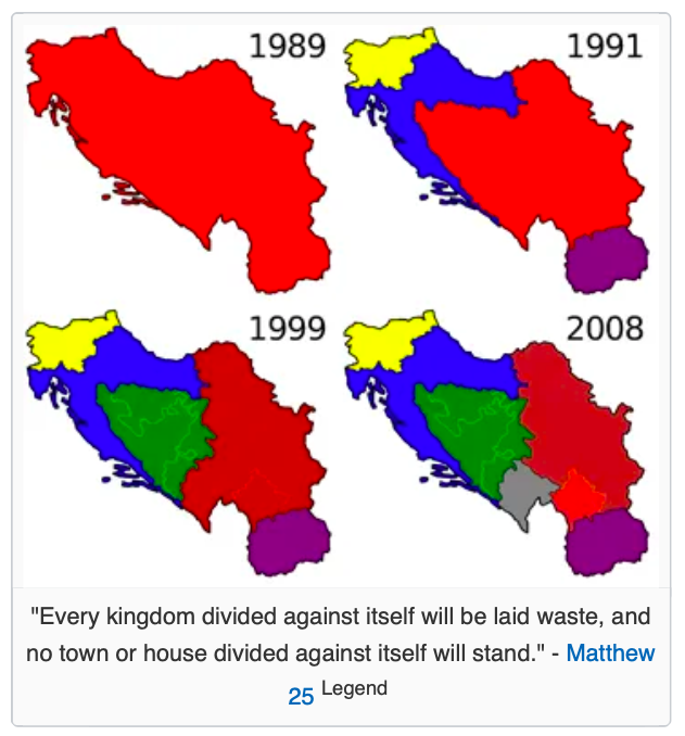 Распад югославии карта