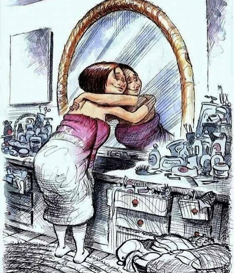 Фото из интернета : красивая иллюстрация любви к себе ❤️