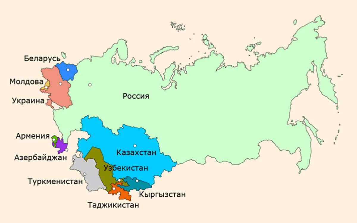Государства СНГ на карте. Страны СНГ на карте. Карта стран СНГ И России.