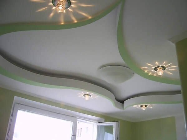 Двухуровневые потолки из гипсокартона с подсветкой своими руками: варианты