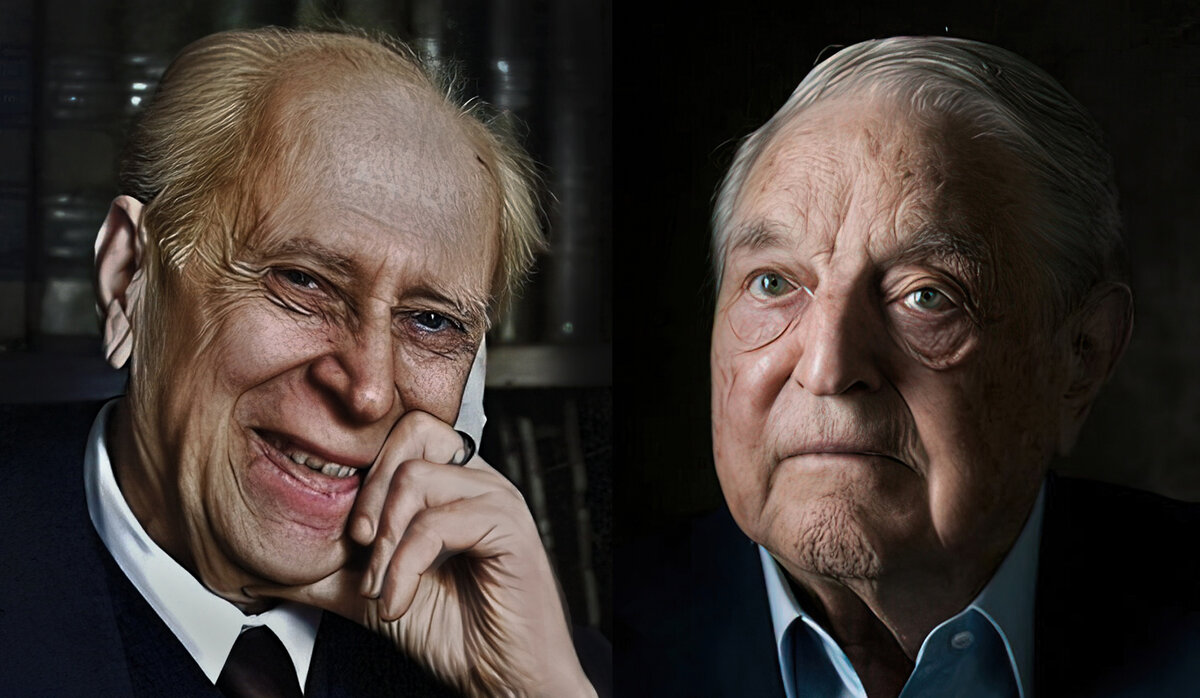 Д. Лихачев и Д. Сорос. Коллаж автора