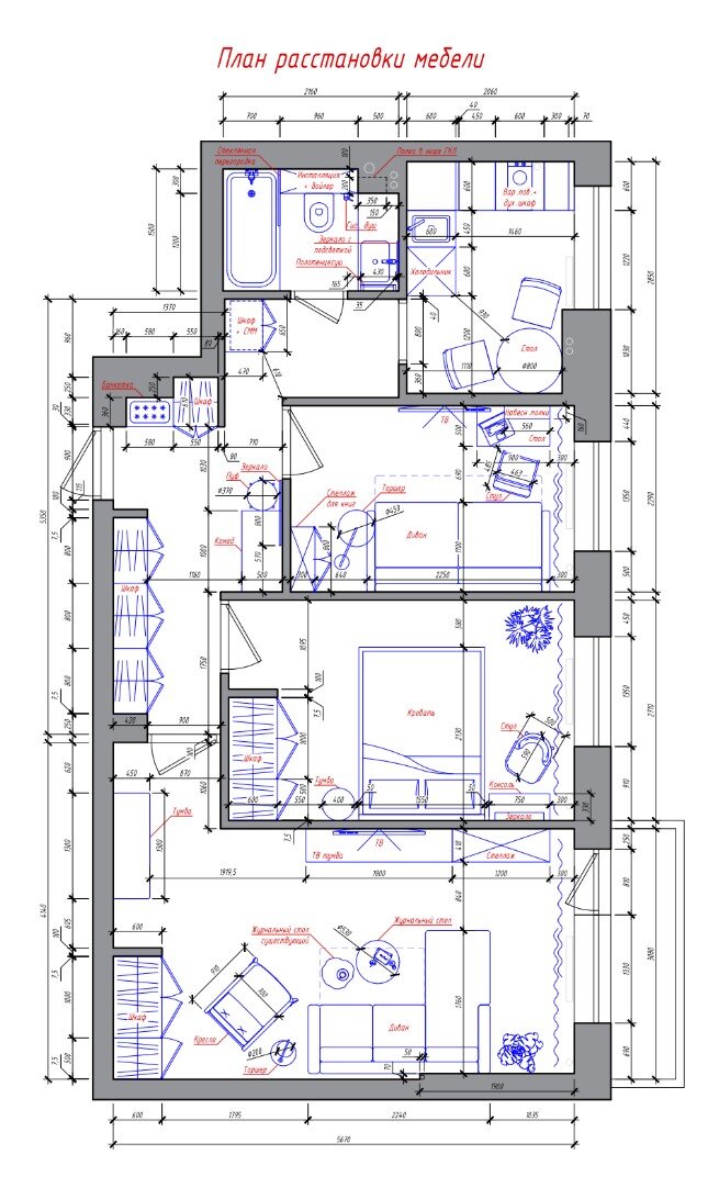 План расстановки мебели