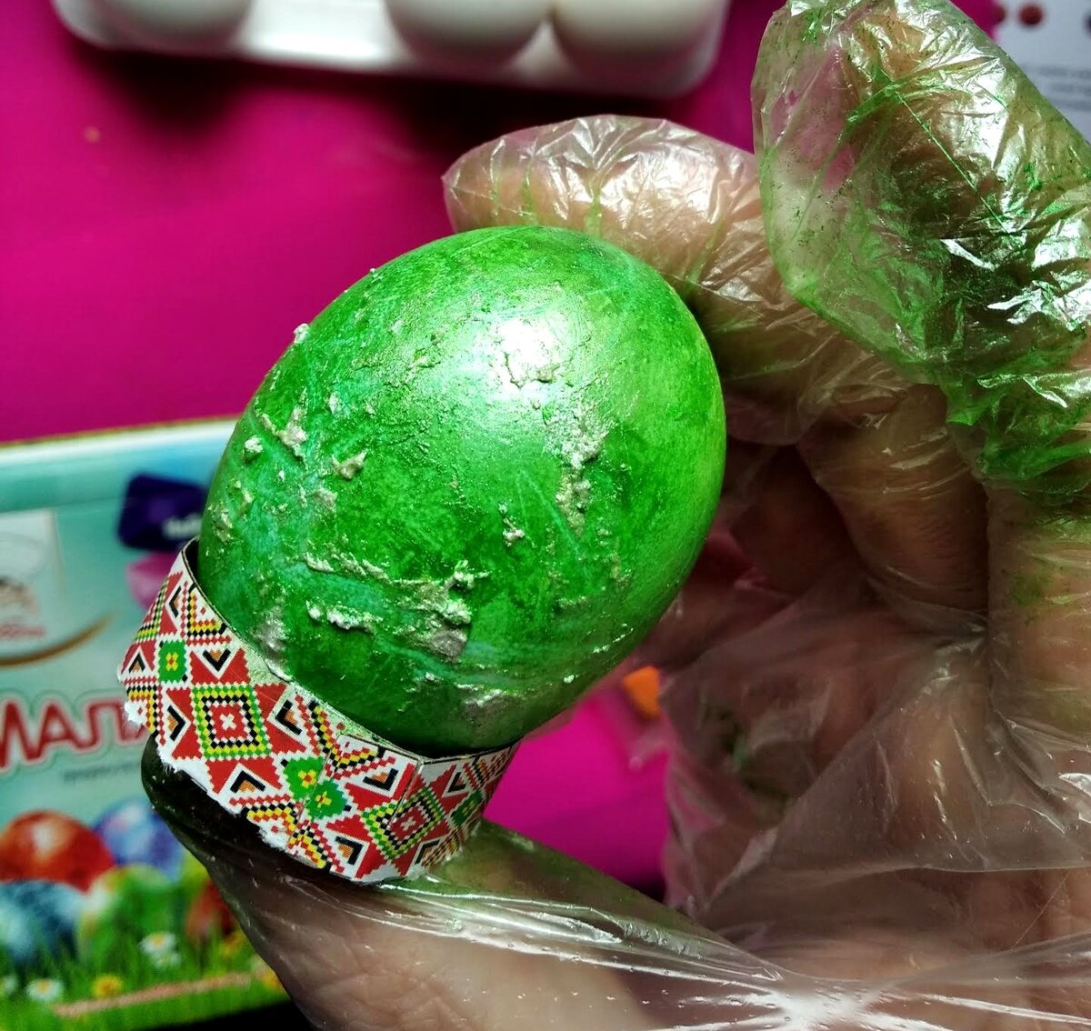 Желательно получить яйца малахитового или мраморного окраса