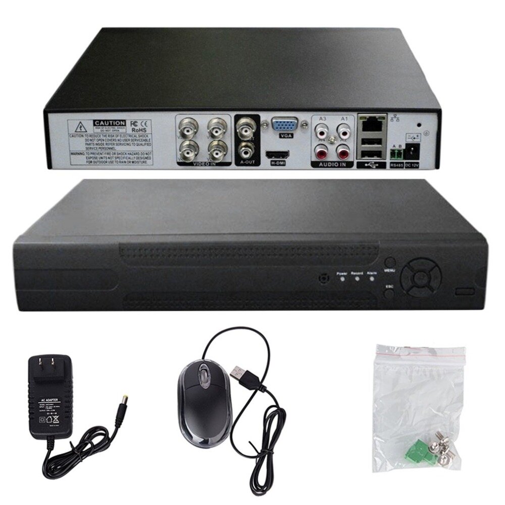 AND DVR видеорегистратор на 4 видеокамеры. В стандартный комплект входит мышь и блок питания. 