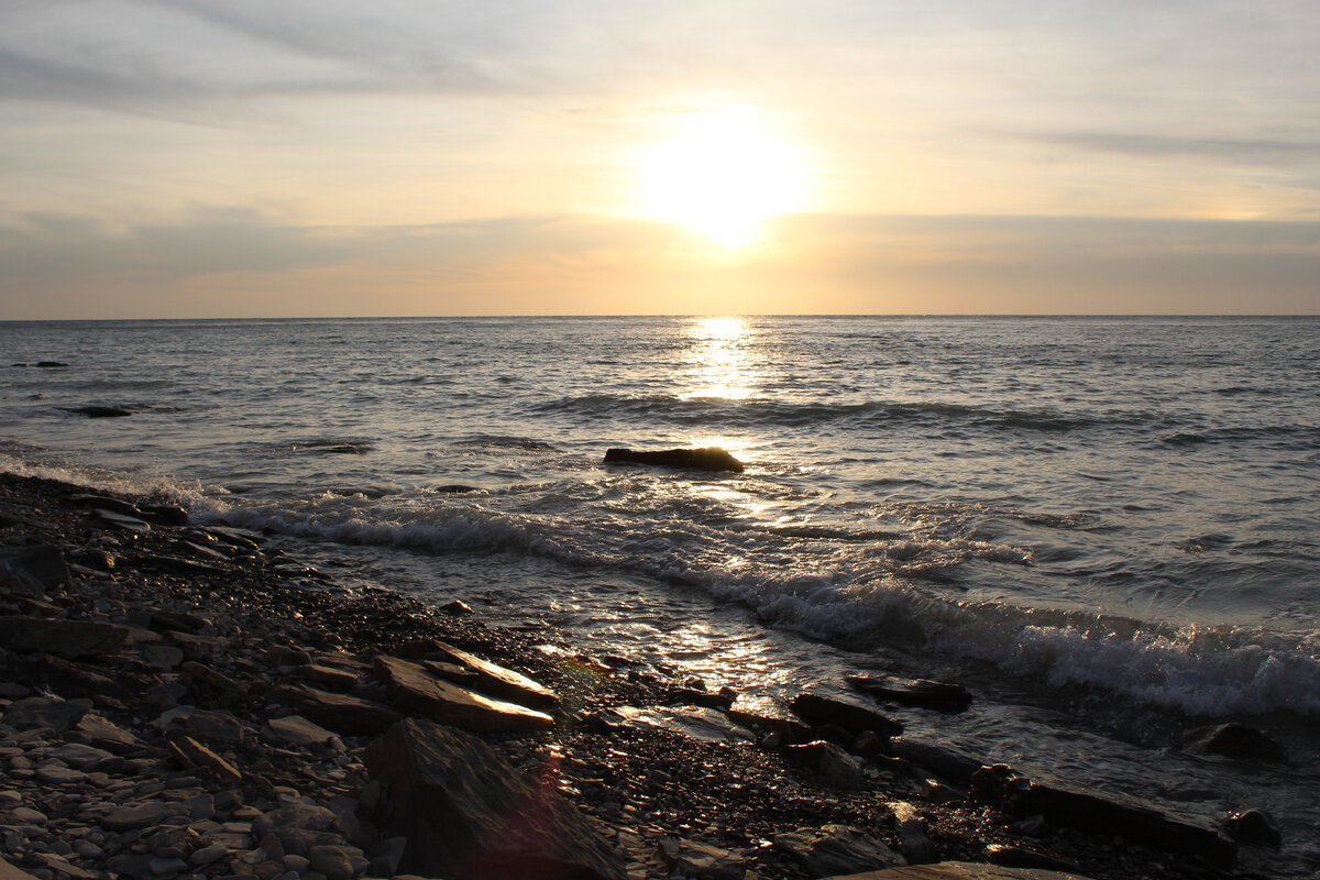 Закат на пляже "Высокий Берег", Анапа