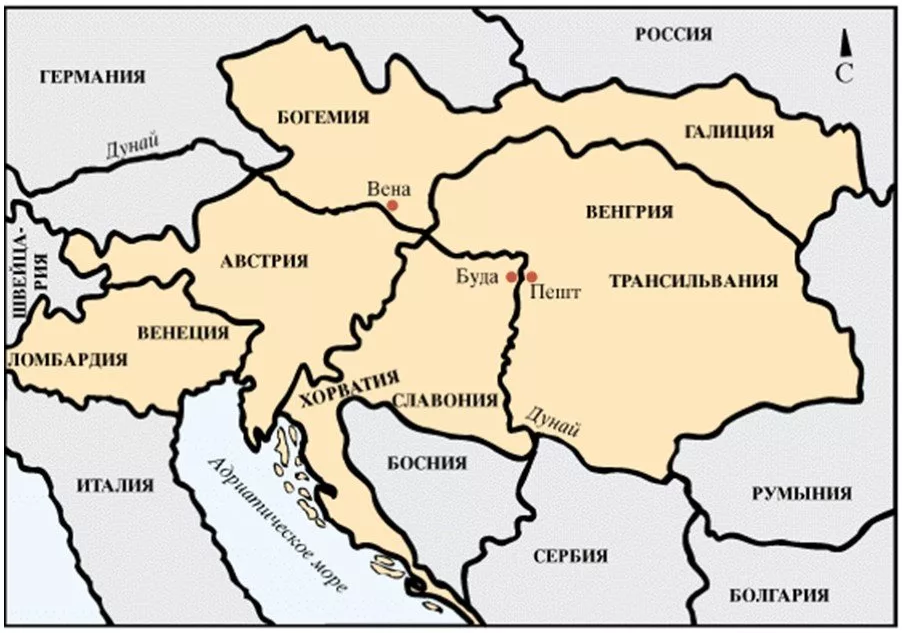 Карта венгрии в составе австро венгрии