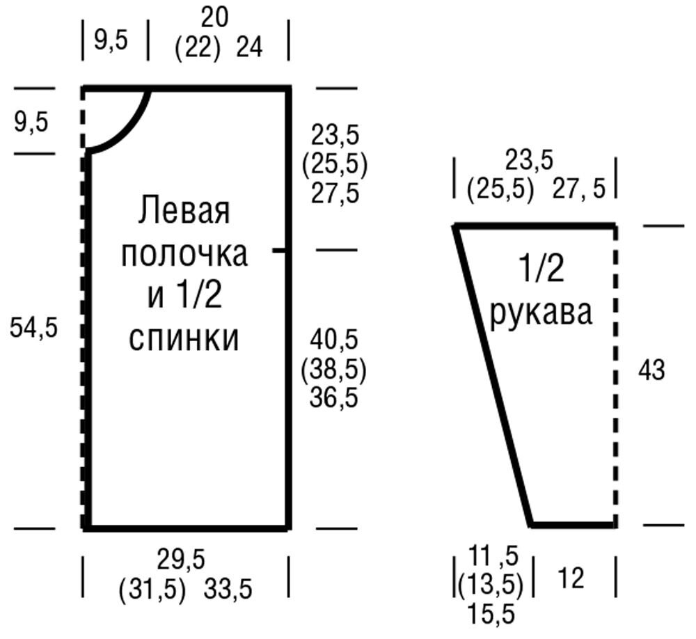 Выкройка вязаного свитера оверсайз