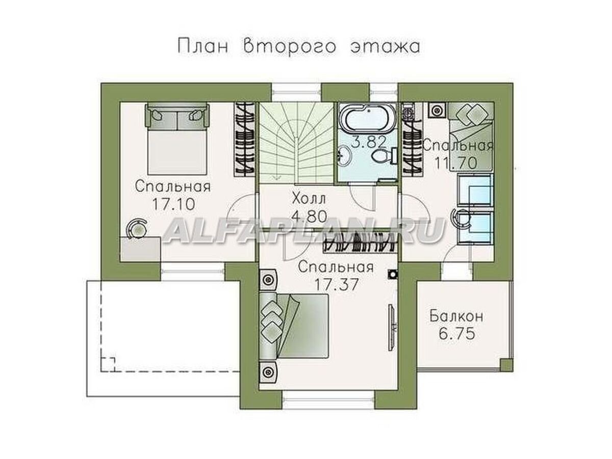 НА СЛАЙД ШОУ: Планировка дома по проекту "Ижора" 708А  © Владимир Тарасов 