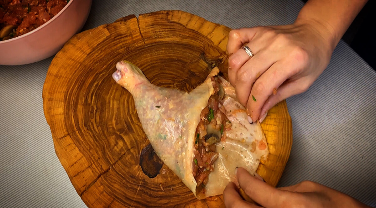 Фаршированные окорочка - Пошаговый рецепт с фото | Блюда из курицы