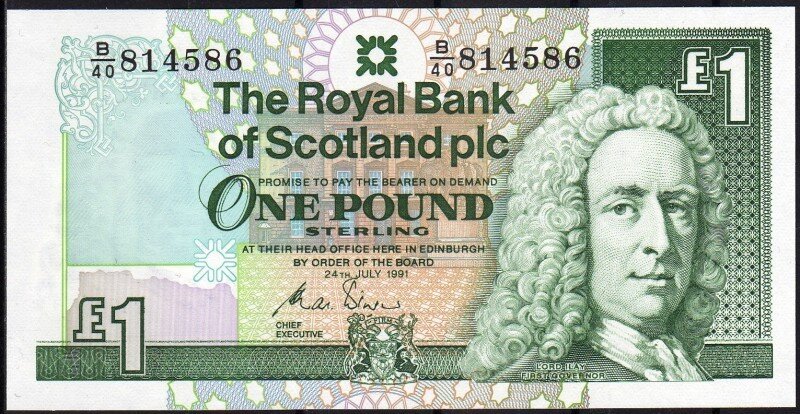Один фунт образца 1991 года.