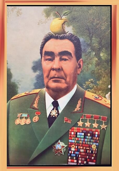 Работа Юриcа Димитерса, посвящённая  Л.И. Брежневу. Фото: bb.lv