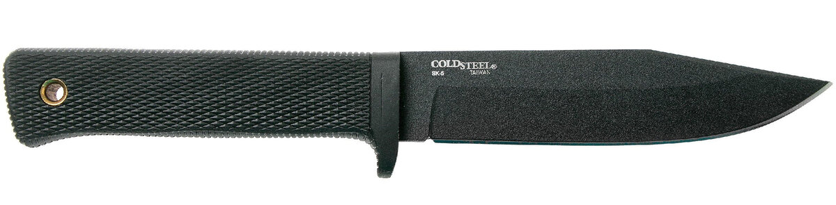Нож с фиксированным клинком Cold Steel SRK, сталь SK-5, чёрное kraton 