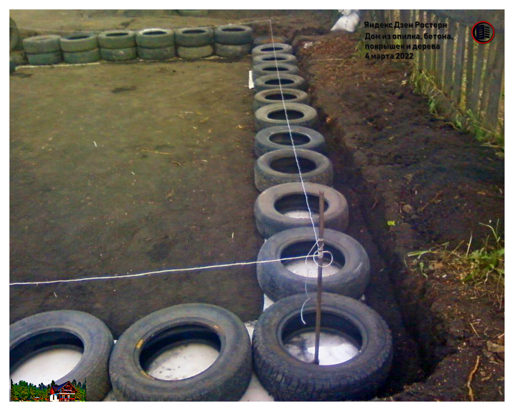 фундамент из покрышек. источник фото: zen.yandex.ru/rostern