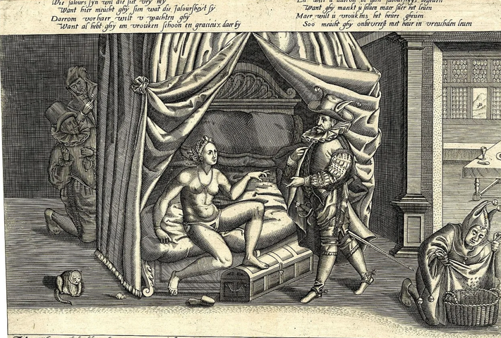 Пояс верности, высмеянный на голландской карикатуре (фото: Генрих Виррих, Public Domain via Wikimedia Commons) 