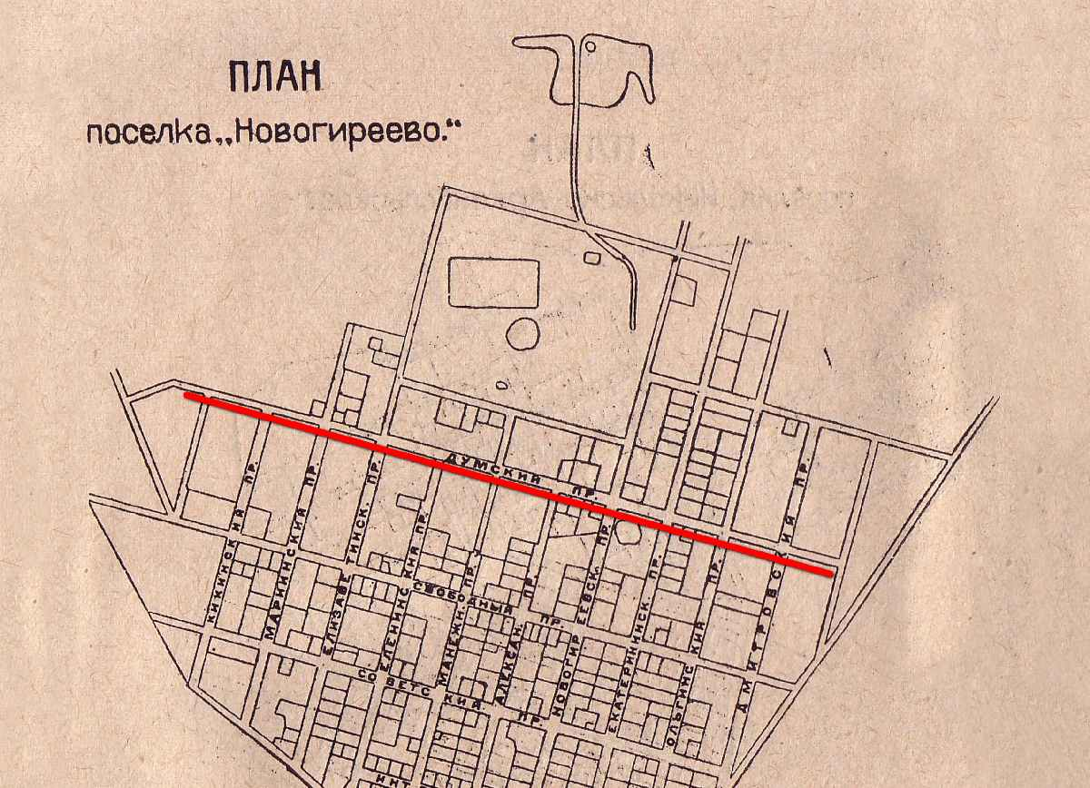 План посёлка "Новогиреево". Карта с сайта retromap.ru