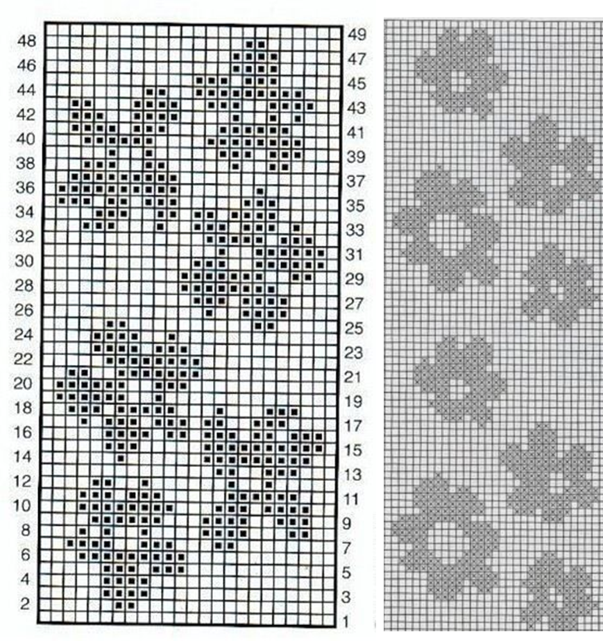 Жаккард спицами цветы схемы с описанием