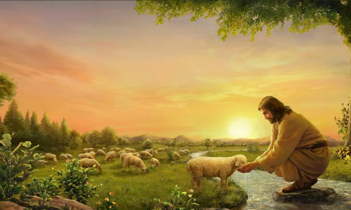 Песни господа иисуса христа. Иисус Христос Пастырь. Господь Пастырь. Иисус с овечкой. Христос и овцы.