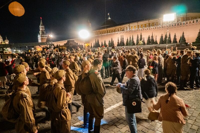 Кадр со съемок финального эпизода сериала «Начальник разведки»