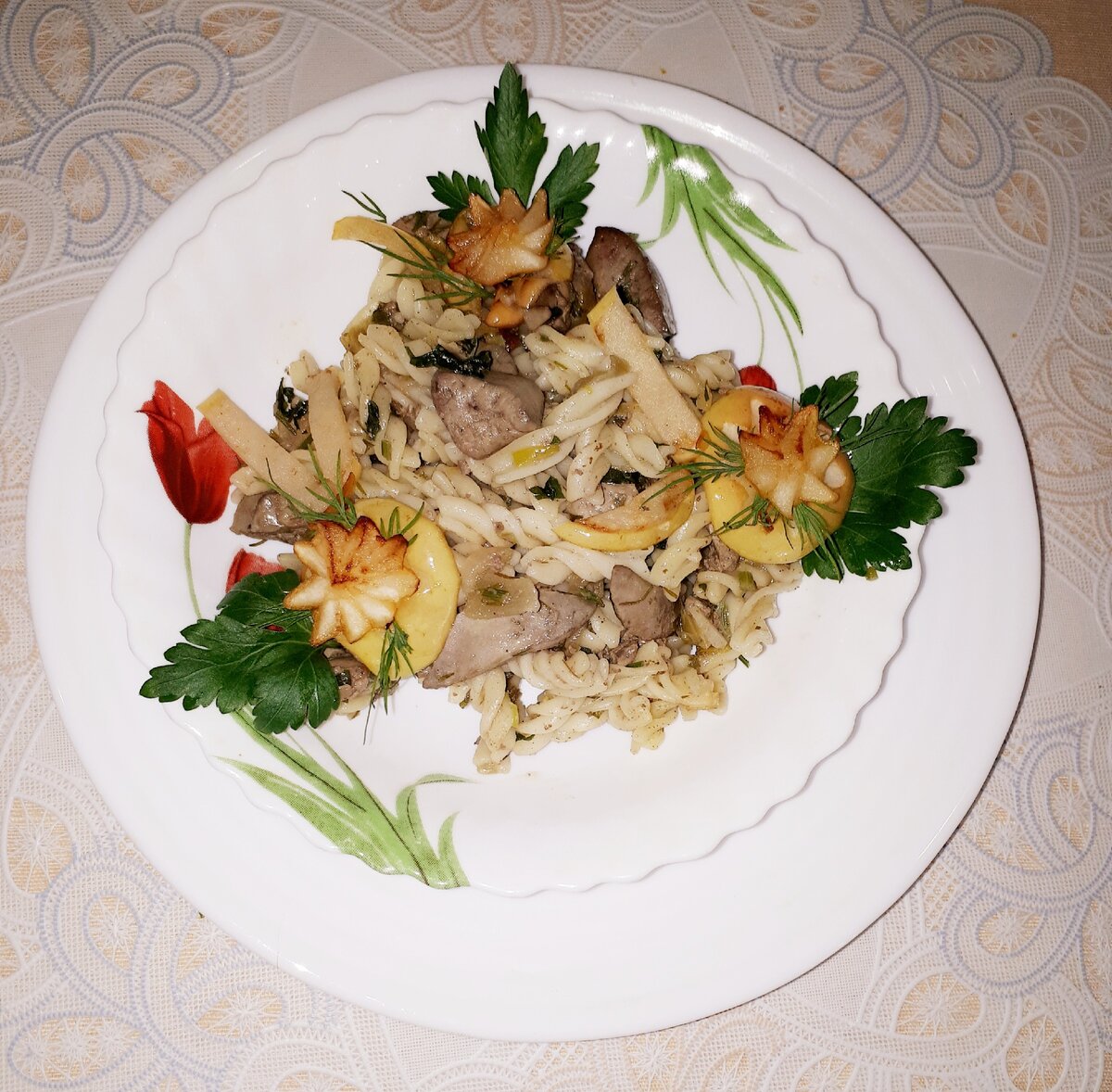 Макароны с печенью «вспомним детство»