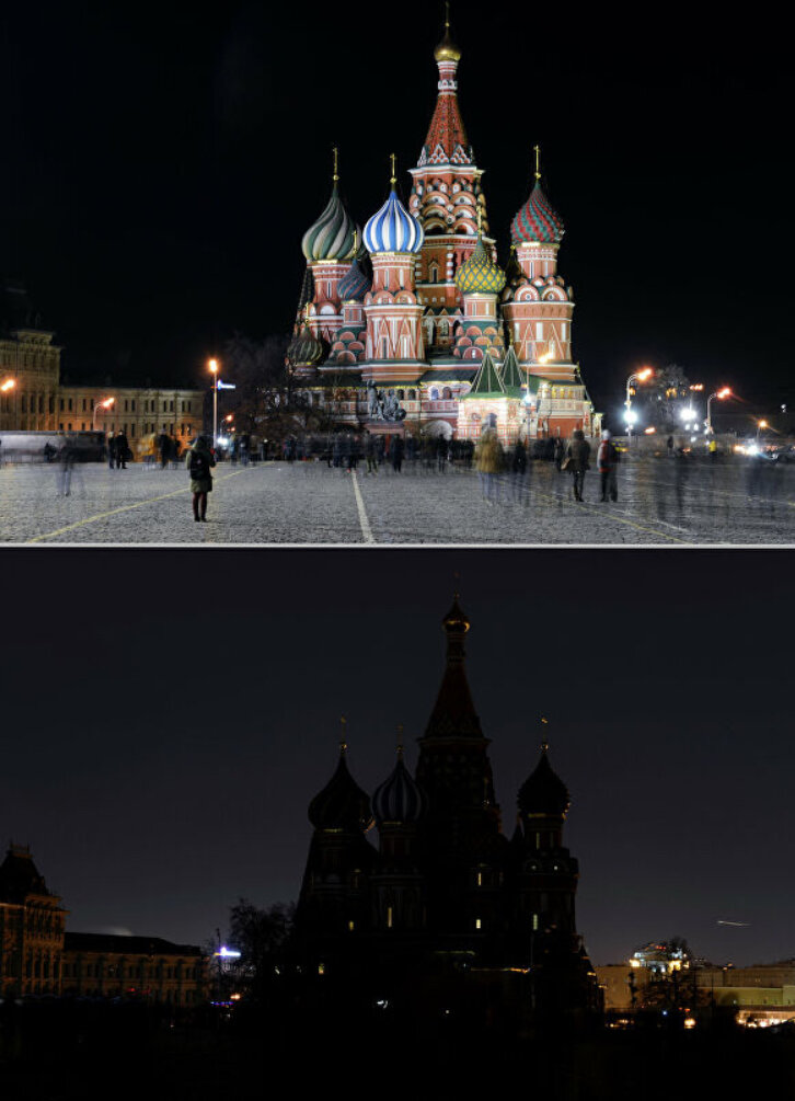 Фото: интернет Эффект «часа Земли» Красная Площадь