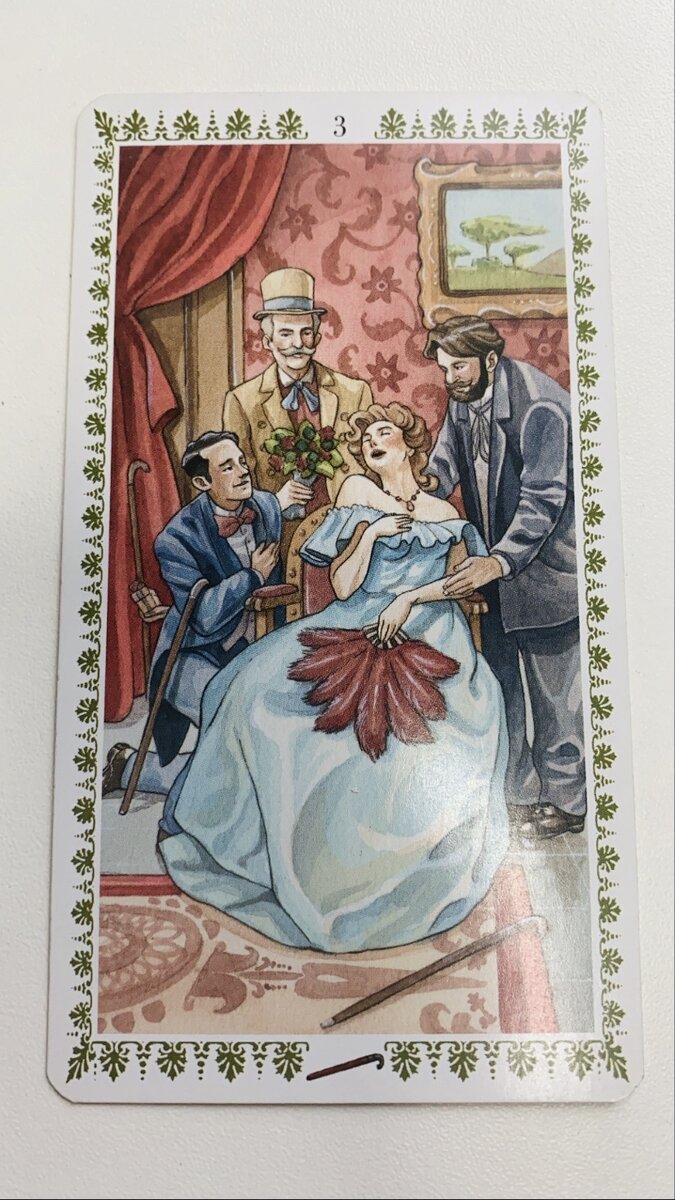 Гадание на картах таро: Скучает ли он сейчас. Первый вариант. Фото автора 