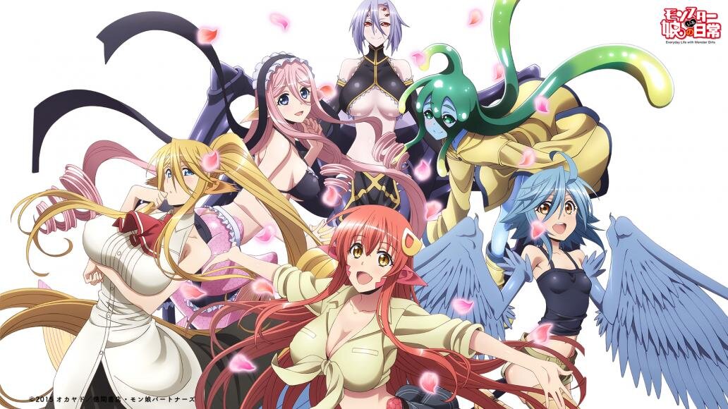 Жизнь с девушкой монстром. Аниме Монстер МУСУМЕ. Monster Musume 3 сезон. Аниме Повседневная жизнь с девушкой-монстром персонажи. Монстр МУСУМЕ персонажи.