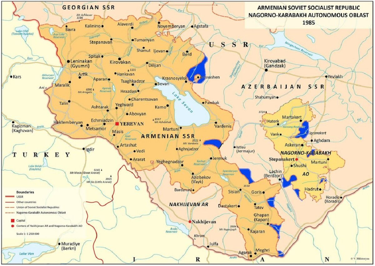 Карта армении на русском языке с границами