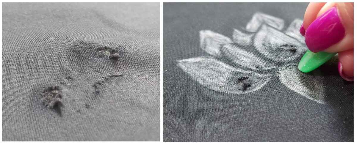 Нанесите рисунок прямо на ткань мелком или мылом.