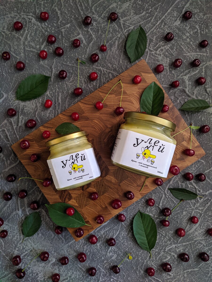 Крем-мёд натуральный с вишней 250 мл