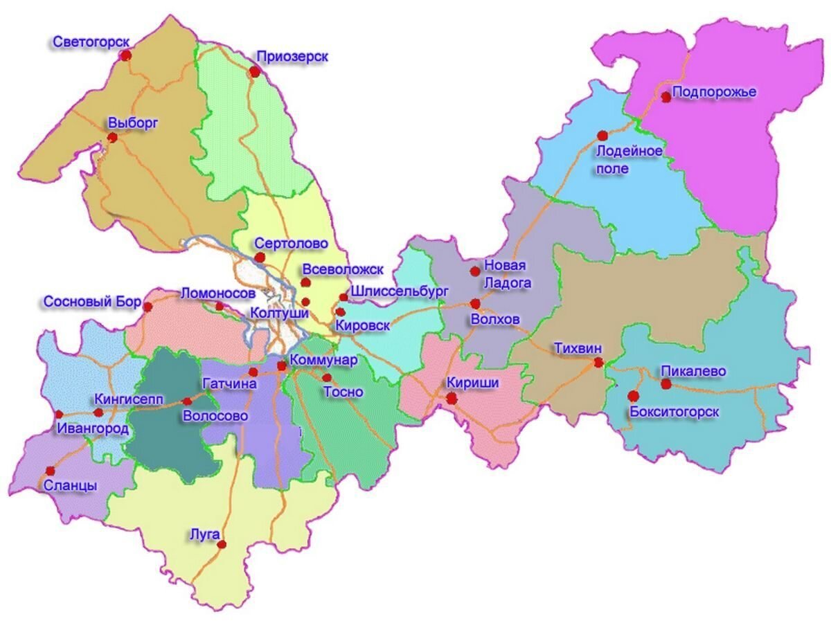 Петербургская область карта