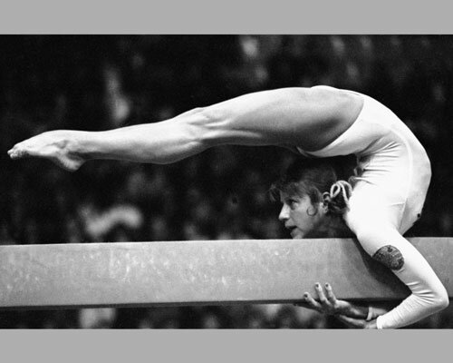 Ольга Корбут на бревне