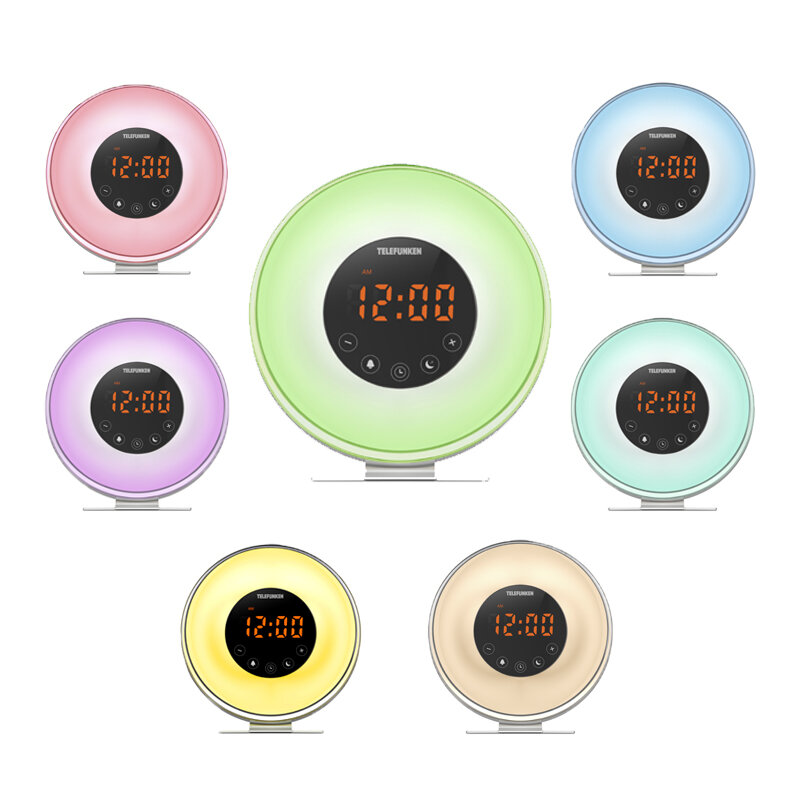Варианты цветов подсветки на будильнике TELEFUNKEN TF-1596