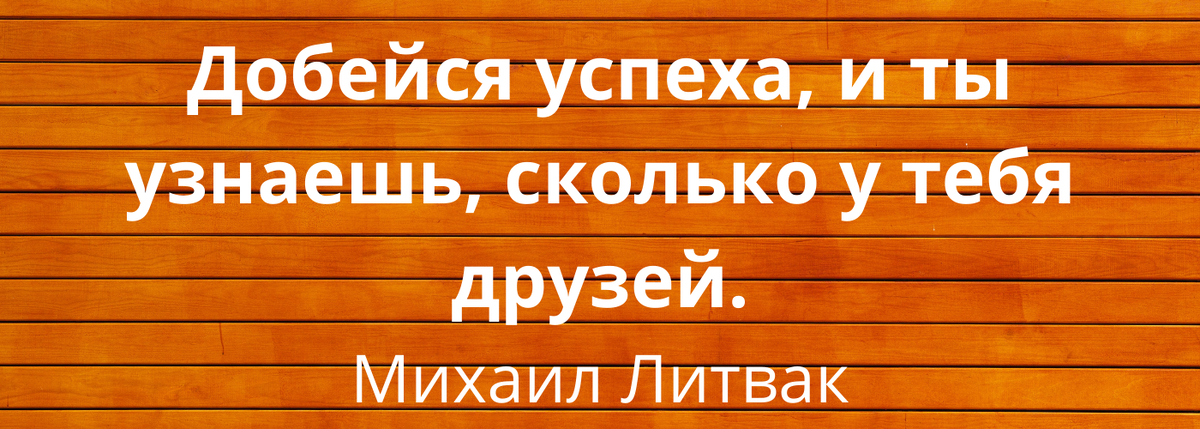 Цитата про успех. Михаил Литвак, открытый источник. 