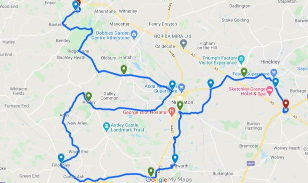 Карта передвижений процессии