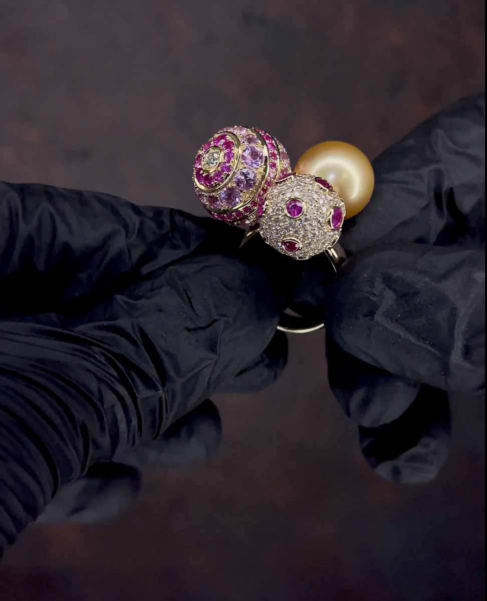 Кольцо с розовым сапфиром на заказ