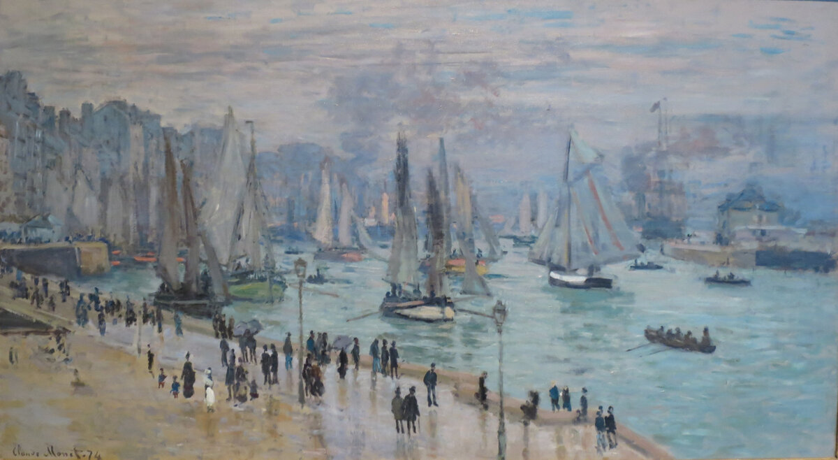 Клод Моне «Рыбацкие лодки, покидающие гавань, Гавр». 1874 год