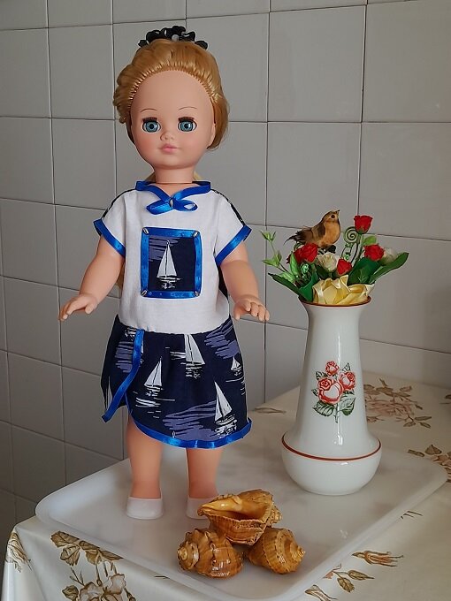 "Песнь Лорелеи" - летнее платье для морского отдыха для куклы Лизы. Август, 2023. 
