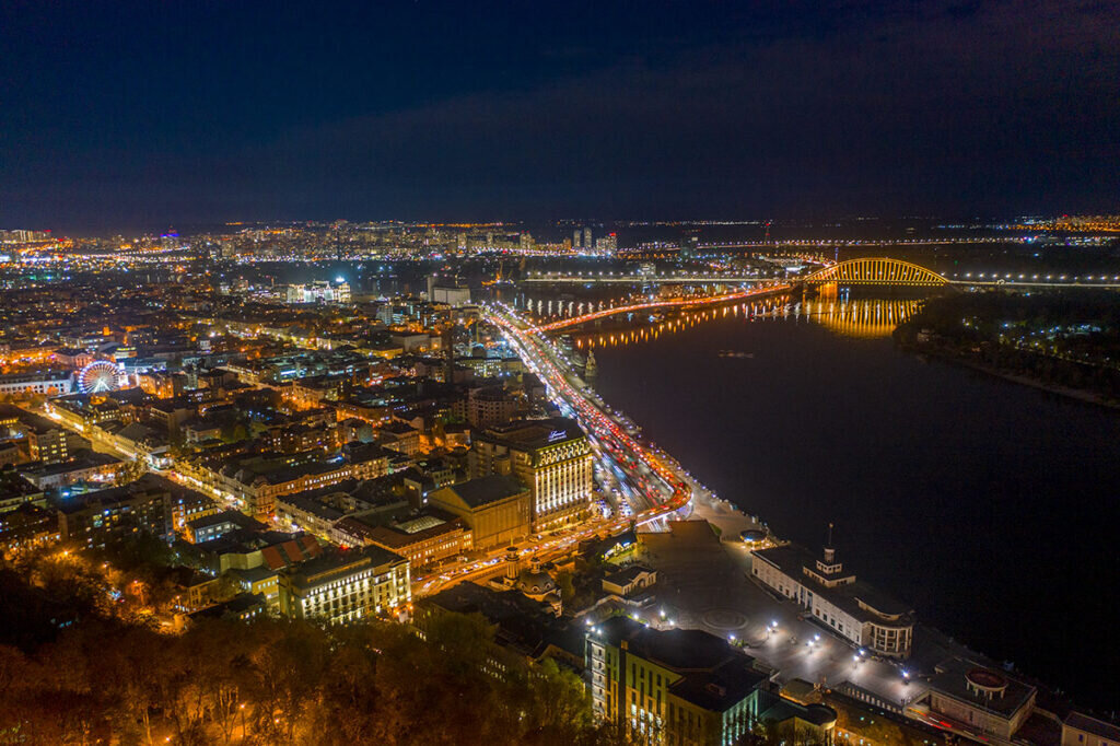 Ночная фотография с квадрокоптера 