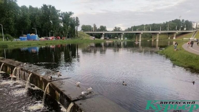 Водохранилище и лодочная станция на Витьбе у Юбилейного моста. Фото Сергея Мартиновича