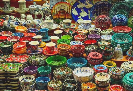 Турецкая посуда очень яркая и всевозможной формы
