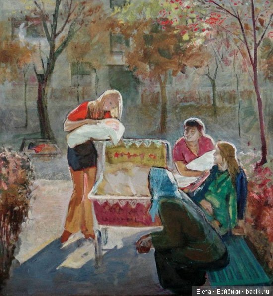 13. Бабье лето. 1970. Варламов Виктор Матвеевич (1936-1996). Изображение отсюда: babiki.ru
