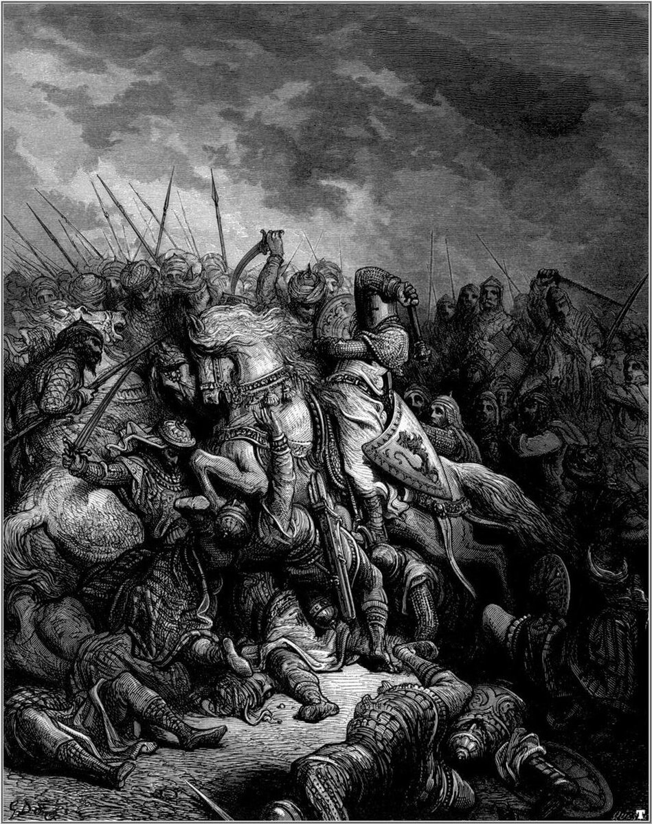 Битва при Арсуфе 1191 год. Gustave Dore