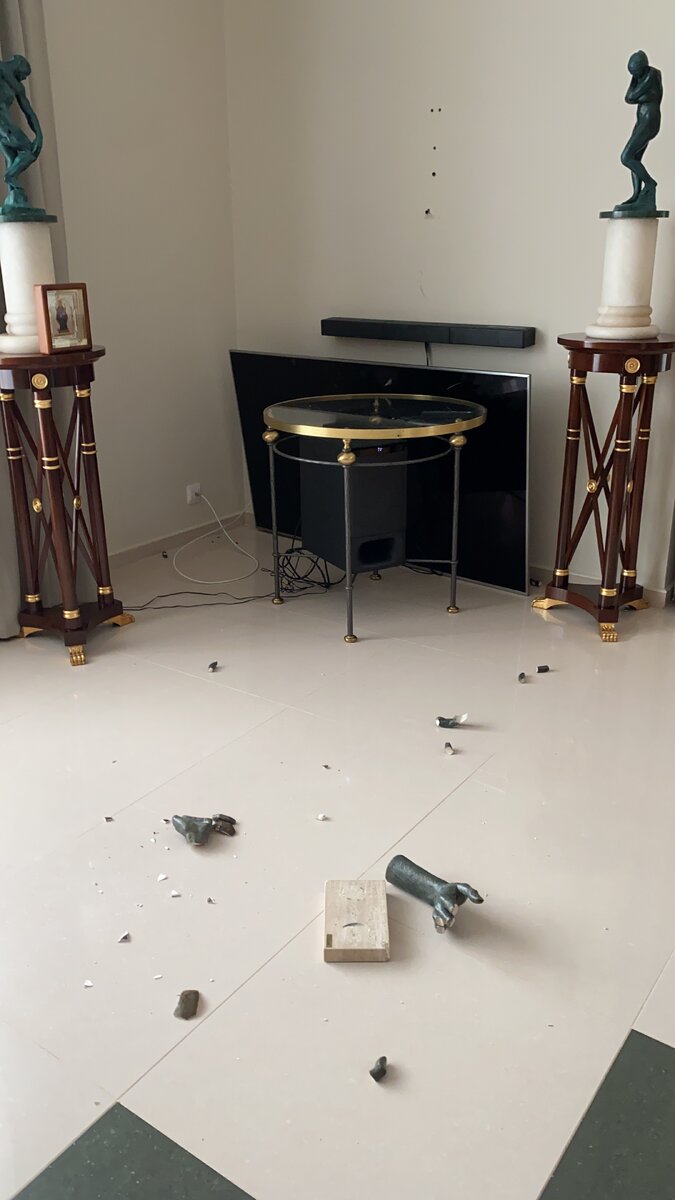 То, что я увидел в холле, с опаской  спустившись  с лестницы, думая, что ниже этажом рухнули перекрытия дома. 