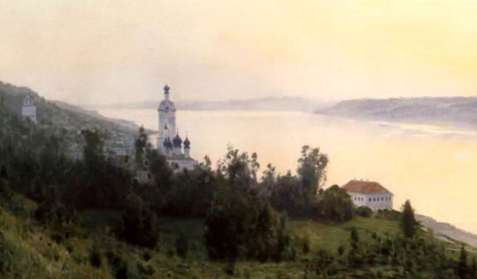 Часть картины "Вечер. Золотой плёс"