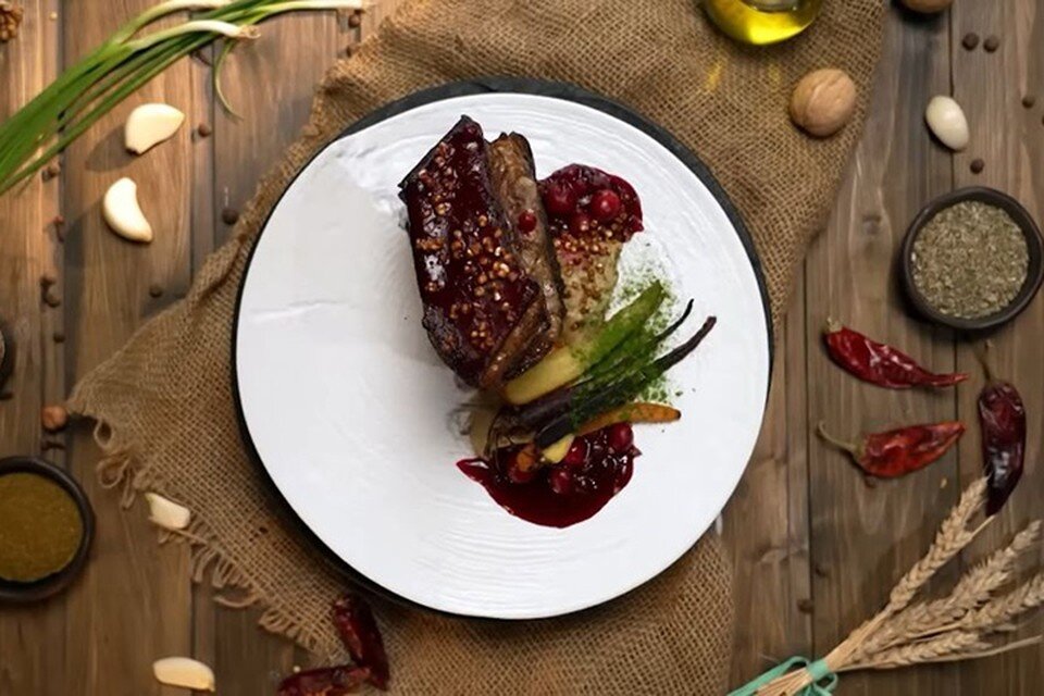     Блюдо, которое приготовил Илья.  принтскрин видео.