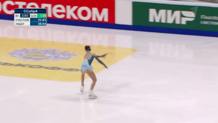 Бедуинский прыжок + либела в сторону (9 оборотов) + либела вперед