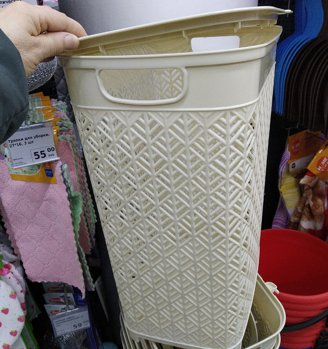 Корзина для белья, 375*282*455, материал: полипропилен, цена:349р.