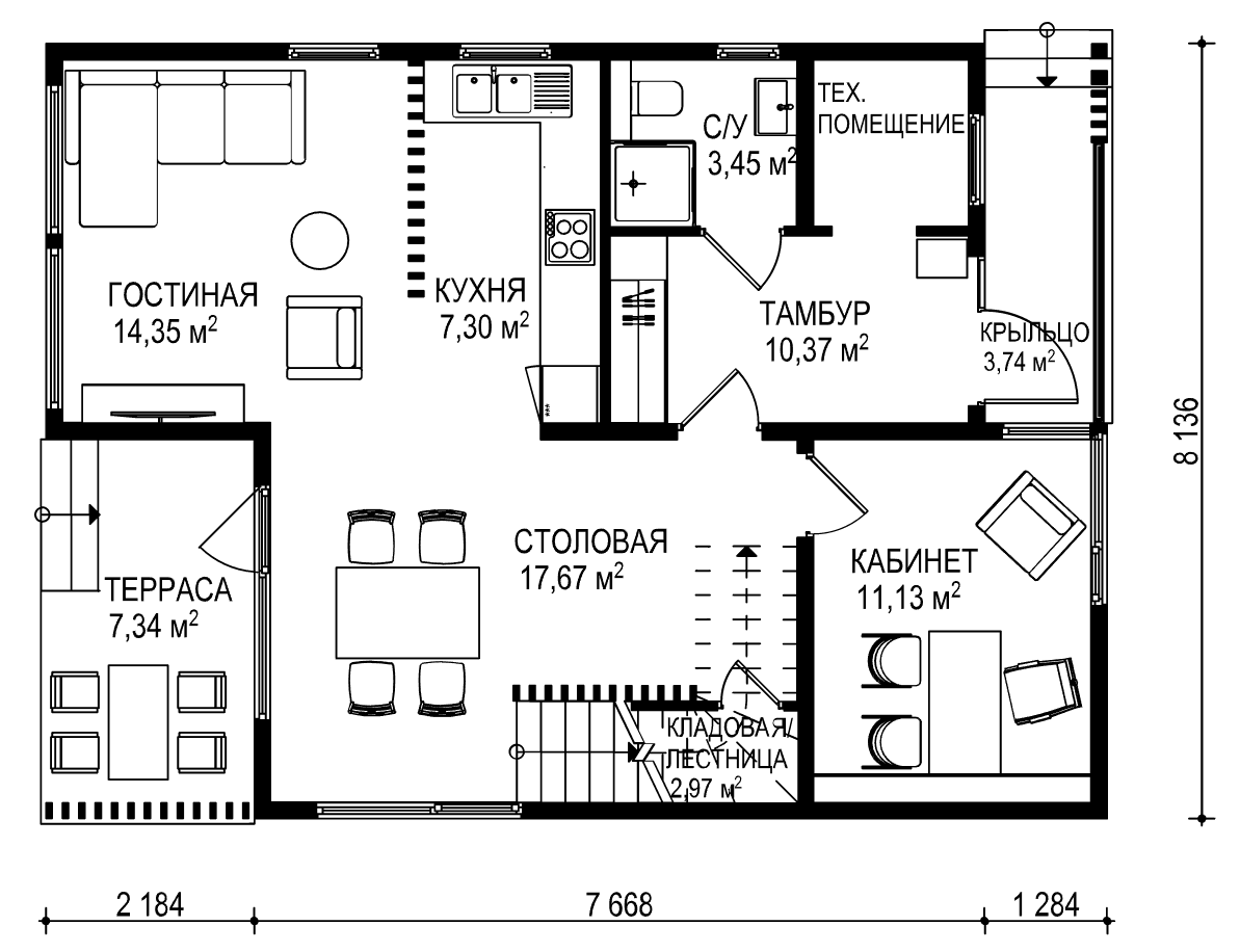 План 1 этажа