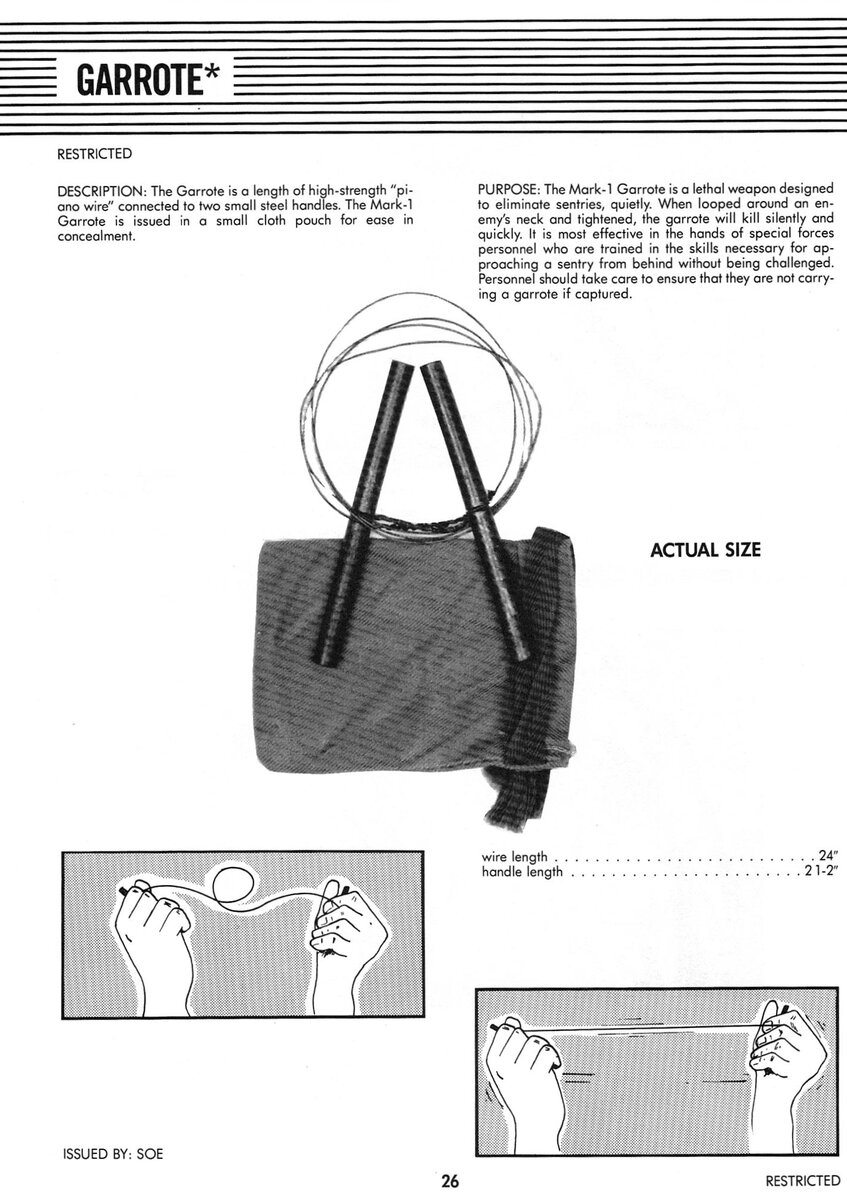 Гаррота MkI из K. Melton "OSS Special Weapons & Equipment, Spy Device of WWII".