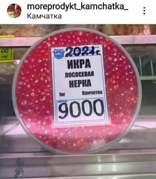 Instagram.com цены на икру на Камчатке 